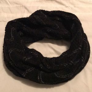 Black with silver detail infinity scarf